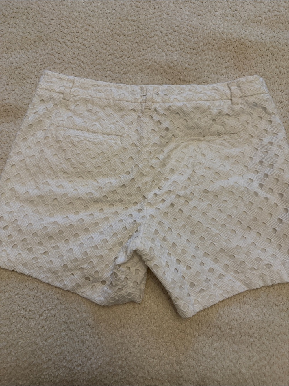 Banana Republic White Eyelet Shorts with Lined Cutouts - 100% Cotton - size 8 - Picture 4 of 9
